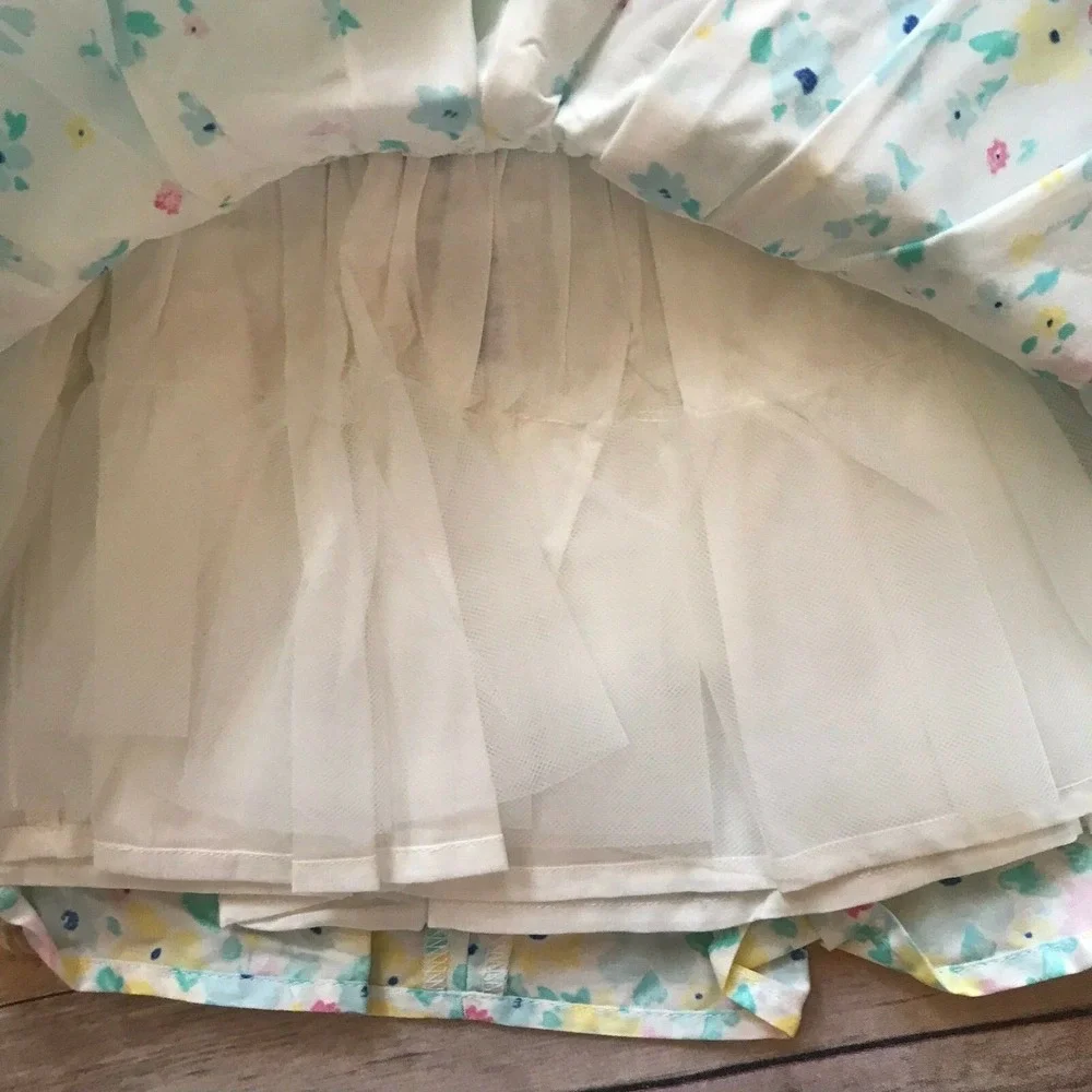 OshKosh b'Gosh Girls Dress Size‎ 9 Mo Easter Dress Floral Bloomers Blue Yellow